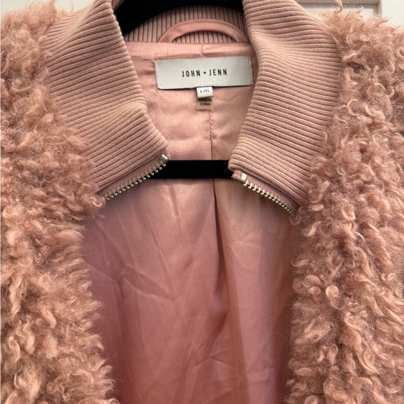 John + Jenn Blush Teddy Bomber Jacket - Picture 2 of 3